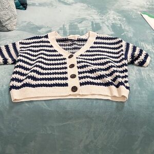 Universal Thread Navy and Cream Striped Cardigan